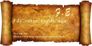 Fürster Eufémia névjegykártya